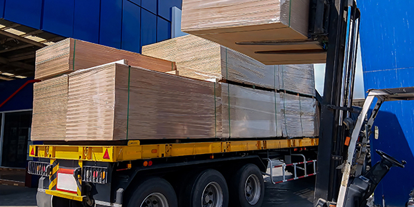 Boxes on trailer